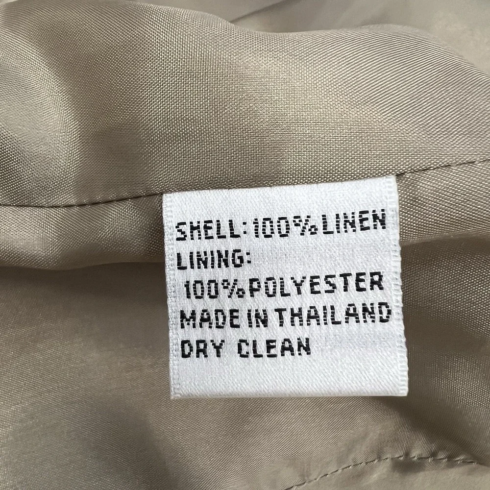 Talbots Irish Linen Blazer 8 Petite 8P Womens Jacket Light‎ Brown Lined - Picture 10 of 12